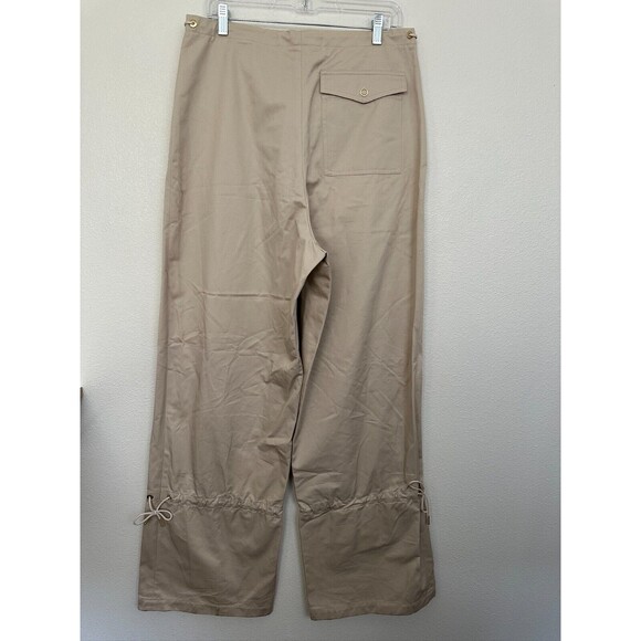 DION LEE Eyelet Tie Parachute Pant Cargo Straight Leg Chalk White Medium Y2K NEW - Picture 9 of 16